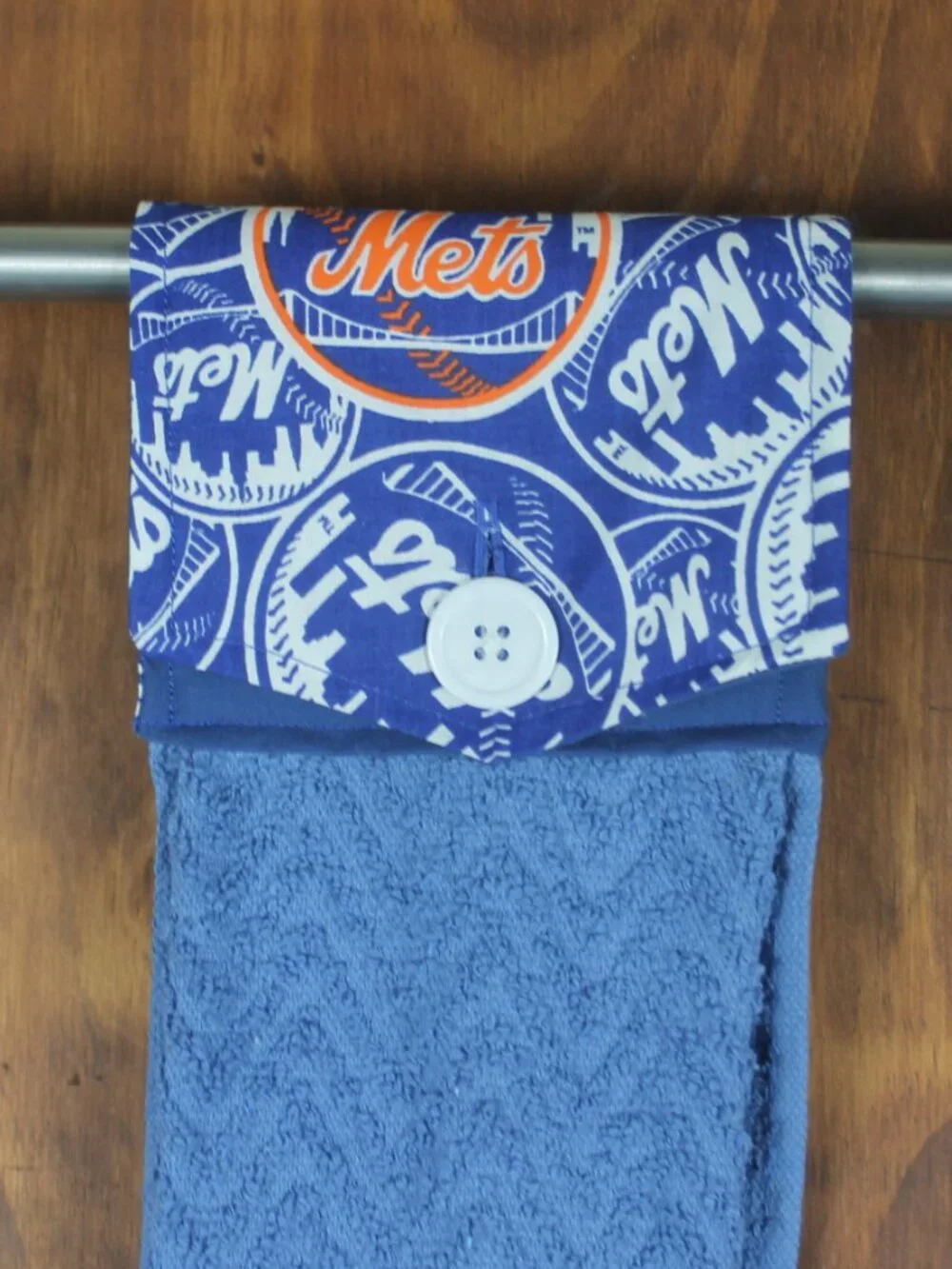 New York Mets Blue Collage Print Handmade Hanging Hand Kitchen Towel Cotton NEW
